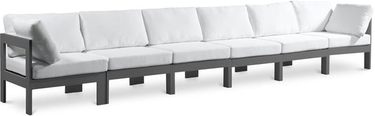 Meridian Furniture - Nizuc White Water Resistant Fabric Outdoor Patio Modular Sofa - 6Pc - 376White-S180A veiw 1