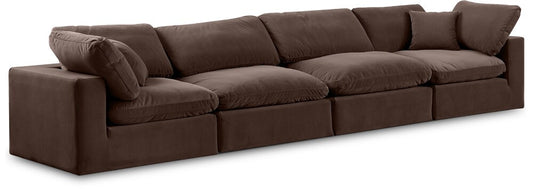 Meridian Furniture - Comfy Brown Velvet Modular Sofa - 4Pc - 189Brown-S158 veiw 1
