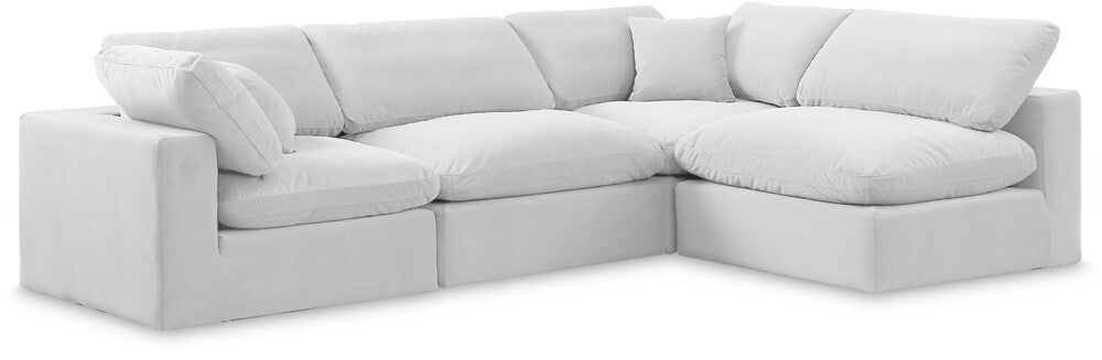 Meridian Furniture - Comfy Cream Velvet Modular Sectional - 4Pc - 189Cream-Sec4B veiw 1