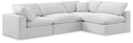 Meridian Furniture - Comfy Cream Velvet Modular Sectional - 4Pc - 189Cream-Sec4B veiw 1