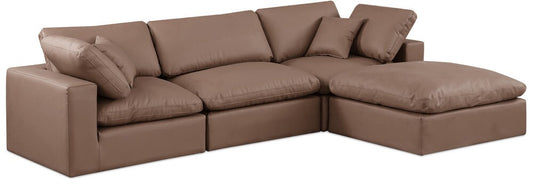 Meridian Furniture - Comfy Brown Vegan Leather Modular Sectional - 4Pc - 188Brown-Sec4A veiw 1
