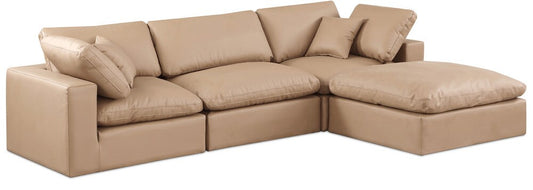 Meridian Furniture - Comfy Tan Vegan Leather Modular Sectional - 4Pc - 188Tan-Sec4A veiw 1