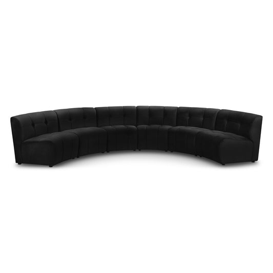 Meridian Furniture - Limitless Black Velvet 6pc. Modular Sectional - 645Black-6PC veiw 1