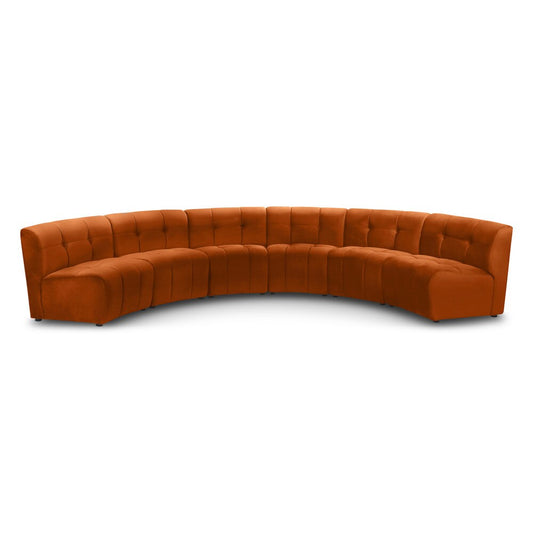 Meridian Furniture - Limitless Cognac Velvet 6pc. Modular Sectional - 645Cognac-6PC veiw 1