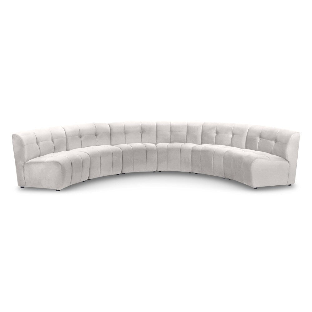 Meridian Furniture - Limitless Cream Velvet 6pc. Modular Sectional - 645Cream-6PC veiw 1
