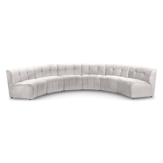 Meridian Furniture - Limitless Cream Velvet 6pc. Modular Sectional - 645Cream-6PC veiw 1