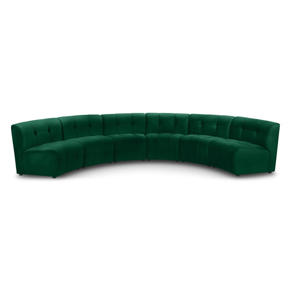 Meridian Furniture - Limitless Green Velvet 6pc. Modular Sectional - 645Green-6PC veiw 1