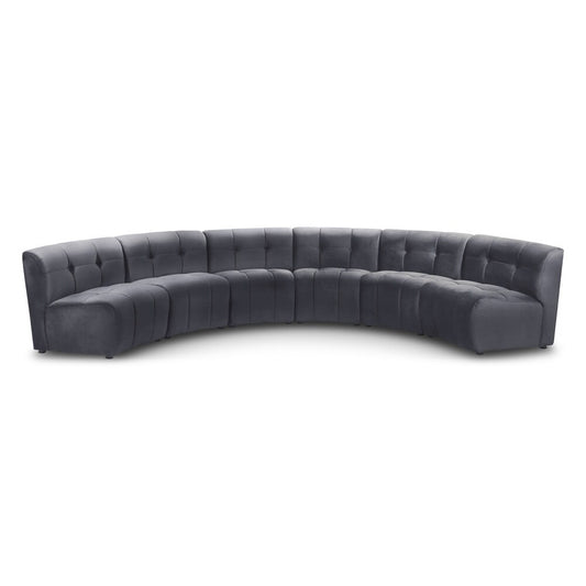 Meridian Furniture - Limitless Grey Velvet 6pc. Modular Sectional - 645Grey-6PC veiw 1