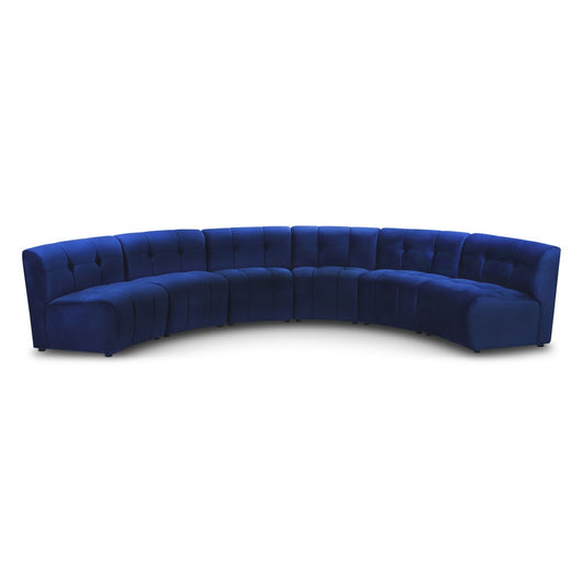 Meridian Furniture - Limitless Navy Velvet 6pc. Modular Sectional - 645Navy-6PC veiw 1