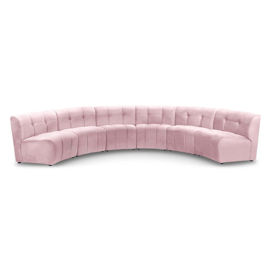 Meridian Furniture - Limitless Pink Velvet 6pc. Modular Sectional - 645Pink-6PC veiw 1