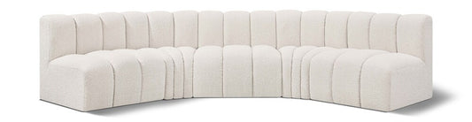 Meridian Furniture - Arc Cream Boucle Fabric Modular Sofa - 5Pc - 102Cream-S5A veiw 1