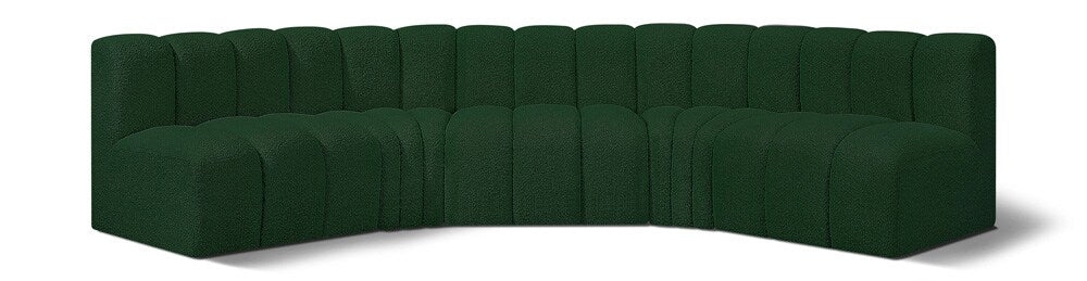 Meridian Furniture - Arc Green Boucle Fabric Modular Sofa - 5Pc - 102Green-S5A veiw 1