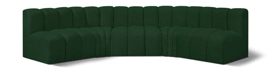 Meridian Furniture - Arc Green Boucle Fabric Modular Sofa - 5Pc - 102Green-S5A veiw 1