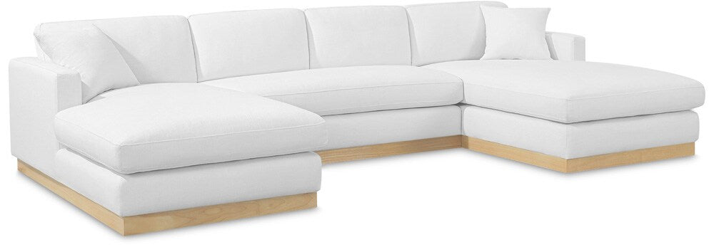 Meridian Furniture - Johanna White Linen Textured Fabric 3pc. Sectional - 687White-Sectional veiw 1