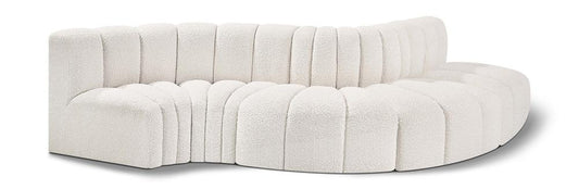 Meridian Furniture - Arc Cream Boucle Fabric Modular Sofa - 5Pc - 102Cream-S5B veiw 1