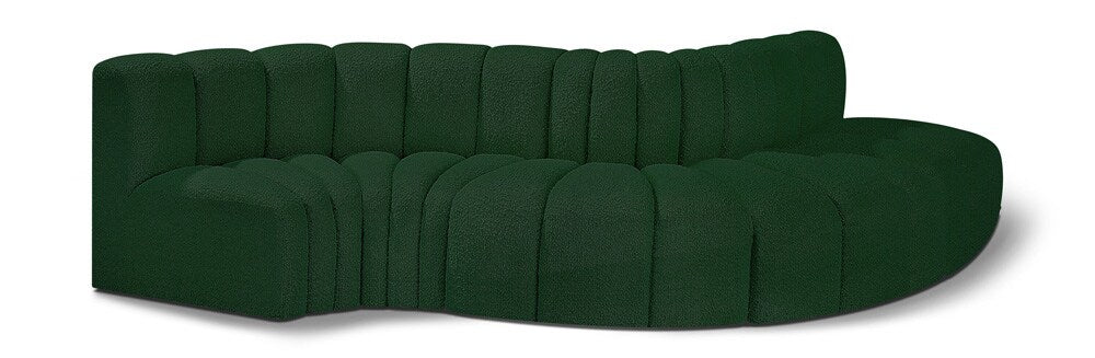 Meridian Furniture - Arc Green Boucle Fabric Modular Sofa - 5Pc - 102Green-S5B veiw 1