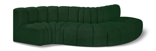 Meridian Furniture - Arc Green Boucle Fabric Modular Sofa - 5Pc - 102Green-S5B veiw 1