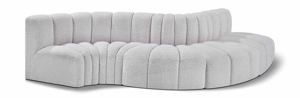 Meridian Furniture - Arc Grey Boucle Fabric Modular Sofa - 5Pc - 102Grey-S5B veiw 1
