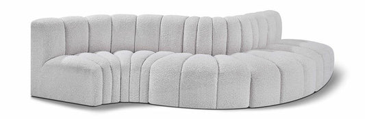 Meridian Furniture - Arc Grey Boucle Fabric Modular Sofa - 5Pc - 102Grey-S5B veiw 1