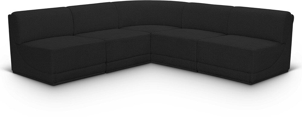 Meridian Furniture - Ollie Black Boucle Fabric Modular Sectional - 5Pc - 118Black-Sec5C veiw 1