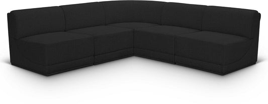 Meridian Furniture - Ollie Black Boucle Fabric Modular Sectional - 5Pc - 118Black-Sec5C veiw 1