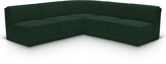 Meridian Furniture - Ollie Green Boucle Fabric Modular Sectional - 5Pc - 118Green-Sec5C veiw 1