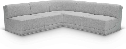 Meridian Furniture - Ollie Grey Boucle Fabric Modular Sectional - 5Pc - 118Grey-Sec5C veiw 1