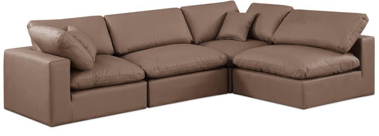 Meridian Furniture - Comfy Brown Vegan Leather Modular Sectional - 4Pc - 188Brown-Sec4B veiw 1