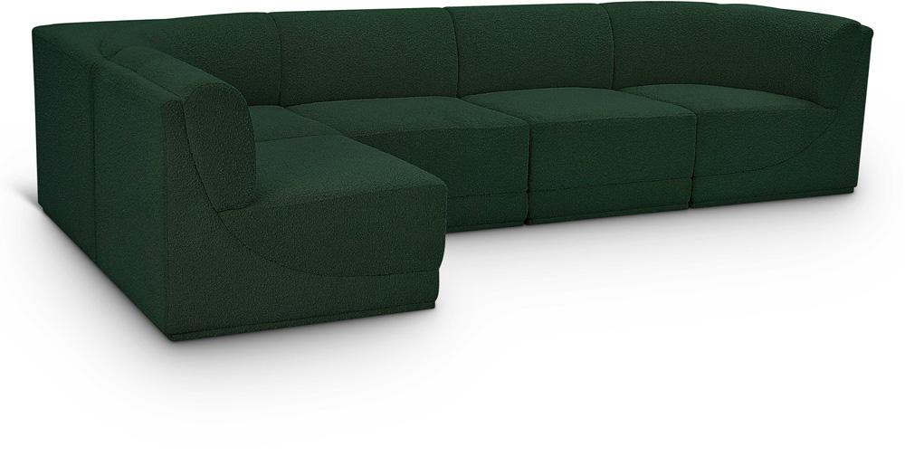 Meridian Furniture - Ollie Green Boucle Fabric Modular Sectional - 5Pc - 118Green-Sec5A veiw 1