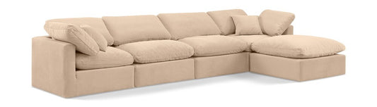 Meridian Furniture - Indulge Beige Velvet Modular Sectional - 5Pc - 147Beige-Sec5A veiw 1