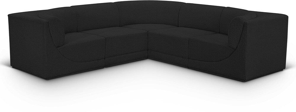 Meridian Furniture - Ollie Black Boucle Fabric Modular Sectional - 5Pc - 118Black-Sec5B veiw 1