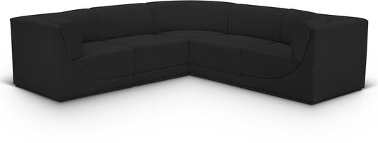 Meridian Furniture - Ollie Black Boucle Fabric Modular Sectional - 5Pc - 118Black-Sec5B veiw 1