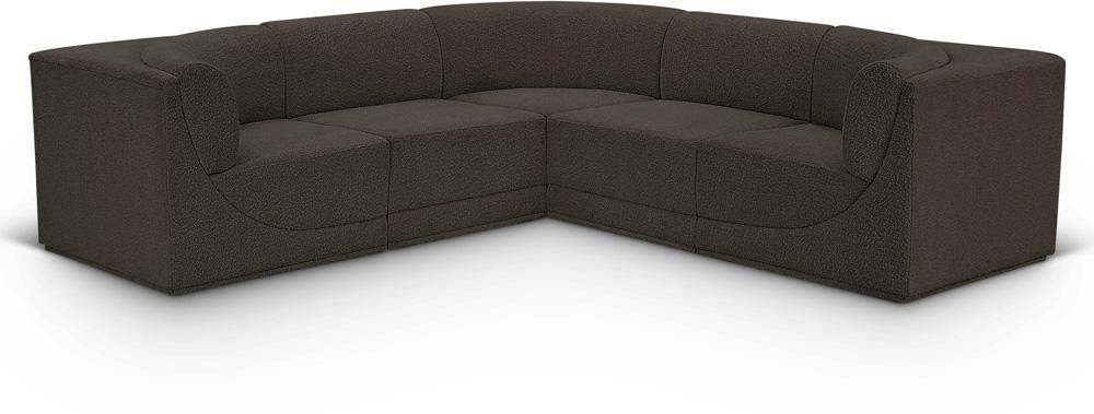 Meridian Furniture - Ollie Brown Boucle Fabric Modular Sectional - 5Pc - 118Brown-Sec5B veiw 1