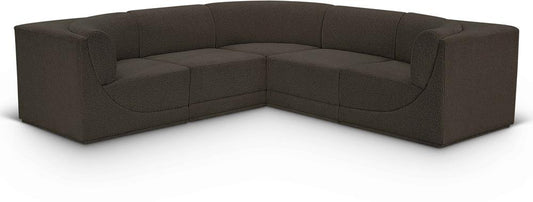 Meridian Furniture - Ollie Brown Boucle Fabric Modular Sectional - 5Pc - 118Brown-Sec5B veiw 1
