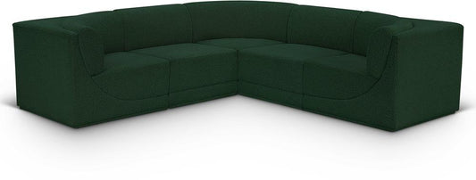 Meridian Furniture - Ollie Green Boucle Fabric Modular Sectional - 5Pc - 118Green-Sec5B veiw 1