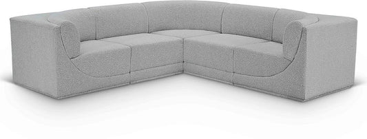 Meridian Furniture - Ollie Grey Boucle Fabric Modular Sectional - 5Pc - 118Grey-Sec5B veiw 1