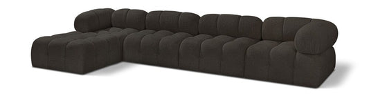 Meridian Furniture - Ames Brown Boucle Fabric Modular Sectional - 5Pc - 611Brown-Sec5B veiw 1