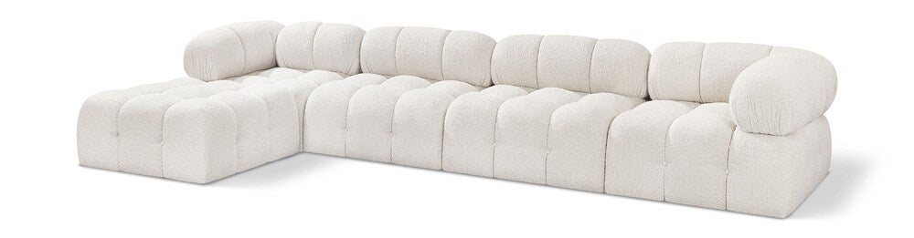 Meridian Furniture - Ames Cream Boucle Fabric Modular Sectional - 5Pc - 611Cream-Sec5B veiw 1