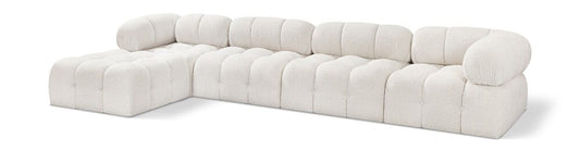 Meridian Furniture - Ames Cream Boucle Fabric Modular Sectional - 5Pc - 611Cream-Sec5B veiw 1