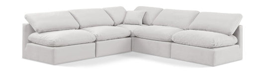 Meridian Furniture - Indulge Cream Velvet Modular Sectional - 5Pc - 147Cream-Sec5B veiw 1