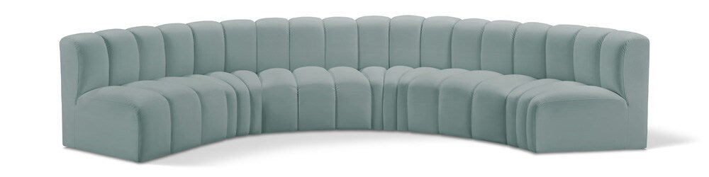 Meridian Furniture - Arc Mint Green Vegan Leather Modular Sofa - 6Pc - 101Mint-S6B veiw 1