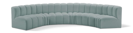 Meridian Furniture - Arc Mint Green Vegan Leather Modular Sofa - 6Pc - 101Mint-S6B veiw 1