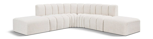Meridian Furniture - Arc Cream Boucle Fabric Modular Sofa - 6Pc - 102Cream-S6C veiw 1