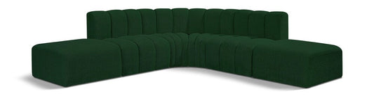 Meridian Furniture - Arc Green Boucle Fabric Modular Sofa - 6Pc - 102Green-S6C veiw 1