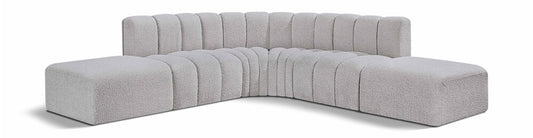 Meridian Furniture - Arc Grey Boucle Fabric Modular Sofa - 6Pc - 102Grey-S6C veiw 1