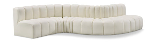Meridian Furniture - Arc Cream Vegan Leather Modular Sofa - 6Pc - 101Cream-S6A veiw 1