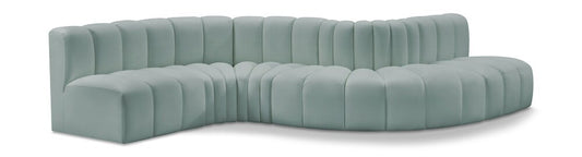 Meridian Furniture - Arc Mint Green Vegan Leather Modular Sofa - 6Pc - 101Mint-S6A veiw 1