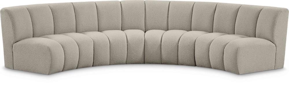 Meridian Furniture - Infinity Brown Boucle Fabric 4pc. Modular Sectional - 643Taupe-S4PC veiw 1