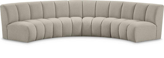 Meridian Furniture - Infinity Brown Boucle Fabric 4pc. Modular Sectional - 643Taupe-S4PC veiw 1