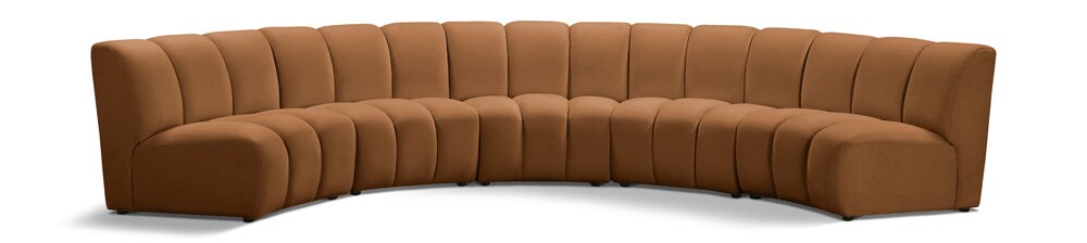 Meridian Furniture - Infinity Saddle Velvet 5pc. Modular Sectional - 638Saddle-5PC veiw 1